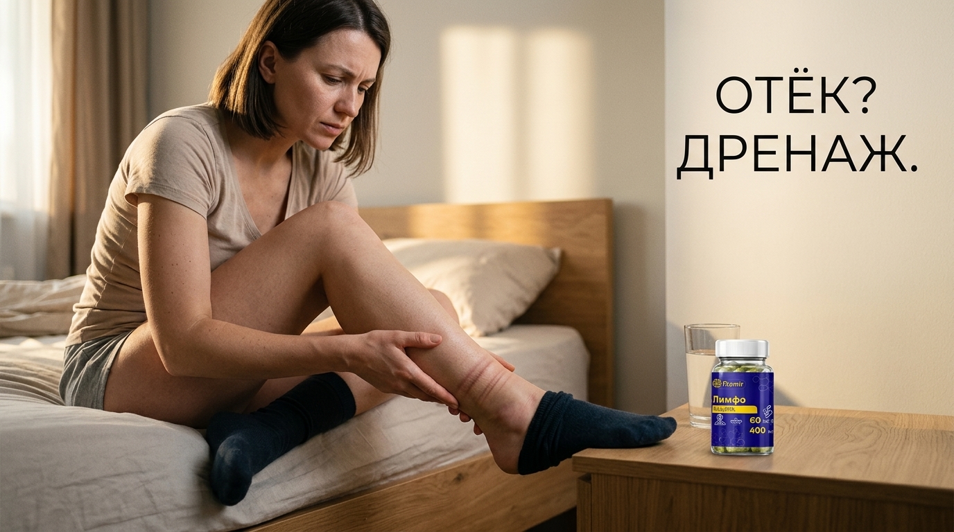 { "result": { "filename": "leg-swelling-lymph-stagnation", "title": "Следы от носков и застой лимфы: причины отеков ног", "alt": "Отеки ног и следы от носков как главные признаки застоя лимфы, способы мягкого лимфодренажа", "caption": "Следы от резинки носков сигнализируют о застое лимфы. Узнайте, как безопасно избавиться от отеков.", "info": "Изображение иллюстрирует проблему отечности нижних конечностей, о которой свидетельствуют следы от носков. Контент раскрывает причины застоя лимфы и предлагает эффективные методы мягкого восстановления лимфодренажа без стресса для организма." } }