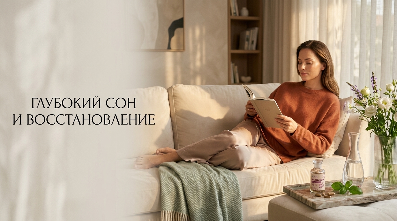 { "result": { "filename": "magnesium-sleep-complex", "title": "Комплекс с магнием для глубокого сна", "alt": "Умный комплекс с магнием и травами для восстановления глубокого сна и борьбы со стрессом", "caption": "Магний с травами против стресса и для крепкого сна", "info": "Иллюстрация к статье о проблемах со сном: почему обычный магний может не работать из-за стресса, и как специальный травяной комплекс помогает просыпаться отдохнувшей." } }