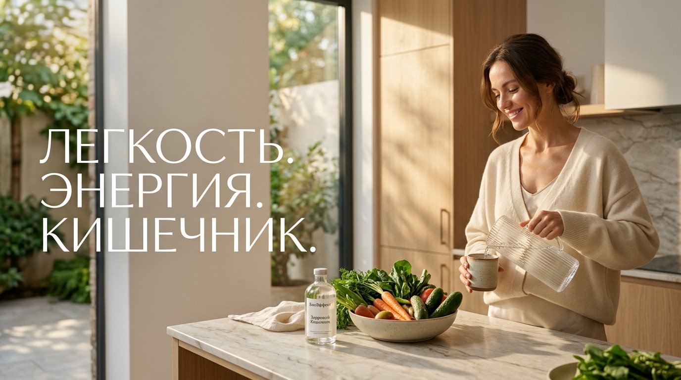 { "result": { "filename": "bioeffect-chistka-zhkt-energia", "title": "БиоЭффект: бережная чистка ЖКТ для бодрости и энергии", "alt": "Средство БиоЭффект для бережного очищения кишечника и снятия усталости", "caption": "Бережная чистка ЖКТ с БиоЭффект снимет усталость и вернет энергию.", "info": "Иллюстрация для рекламной кампании продукта БиоЭффект. Тематика: здоровье пищеварительной системы, избавление от хронической усталости, детокс и восстановление жизненных сил." } }