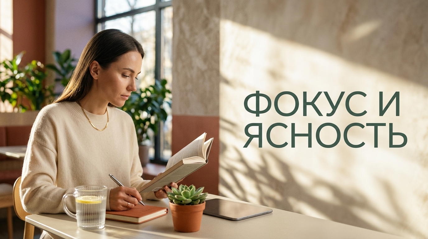 { "result": { "filename": "nootropics-brain-fog-clear-mind", "title": "Ноотропы для ясности ума и успешной карьеры", "alt": "Концептуальное изображение избавления от тумана в голове и повышения концентрации с помощью ноотропов", "caption": "Как вернуть ясность ума и зарядить мозг на 100% для карьерного роста", "info": "Иллюстрация к материалу о преодолении 'тумана в голове', улучшении когнитивных функций и продуктивности на работе при помощи ноотропных препаратов." } }