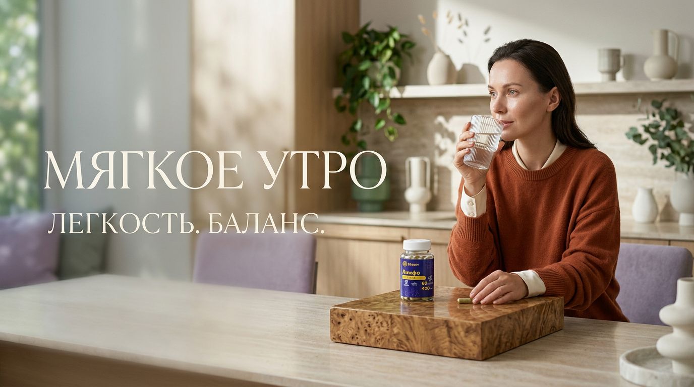 { "result": { "filename": "limfo-zashita-oteki", "title": "Лимфо Защита от утренних отеков", "alt": "Средство Лимфо Защита для мягкого налаживания лимфооттока и избавления от утренних отеков", "caption": "Лимфо Защита — ваш умный выбор для легкости без жестких диет!", "info": "Рекламное изображение или иллюстрация продукта «Лимфо Защита», демонстрирующая решение проблемы утренних отеков и нормализации лимфооттока." } }